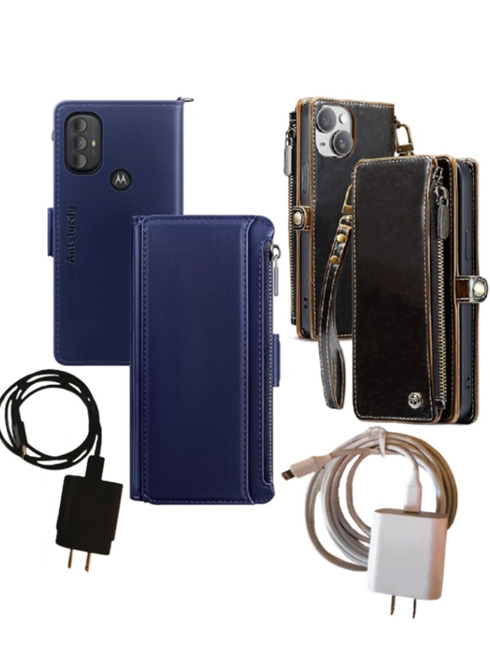 Phone Wallet Case Bundle With Chargers